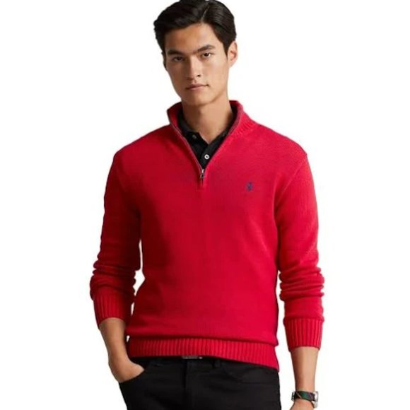 Polo Ralph Lauren Other - Quarter-Zip POLO RALPH LAUREN Men's Cotton Red Sweater Sz XL